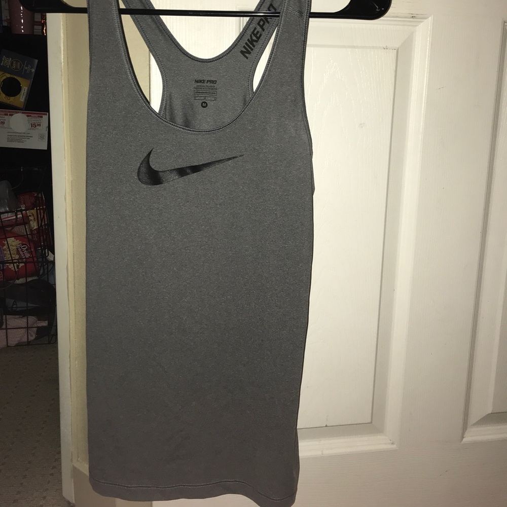 Gray Nike Pro Dri-Fit racetrack tank size M